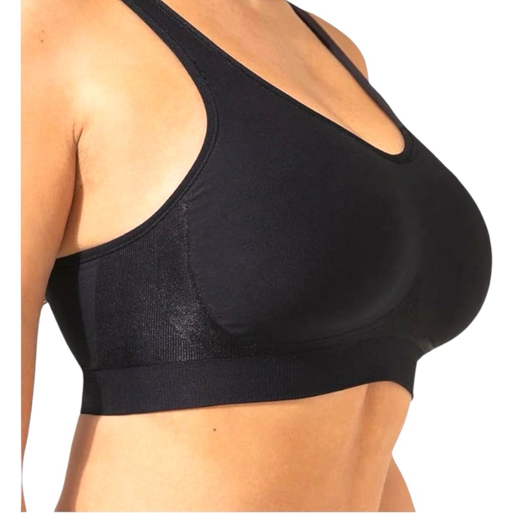 Truekind Daily Comfort Wireless Shaper Bra 2XL Black Stretchy No-Wire Casual NWT